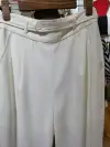 White fashionable women's trousers with pockets details Picture